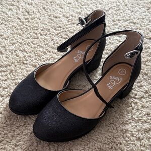 Art Class Black Glitter Heels